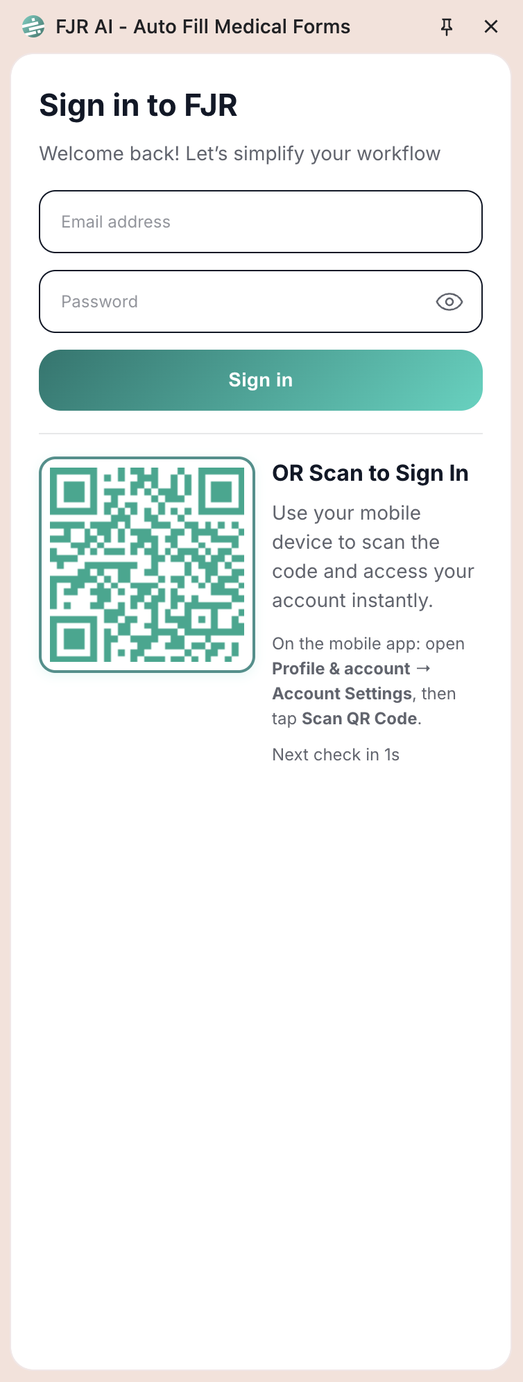 Chrome extension sign in